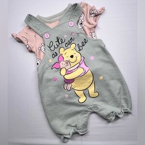 Disney Baby Winnie-the-Pooh 3/6M Graphic Shortalls & Short Sleeve Print Tee